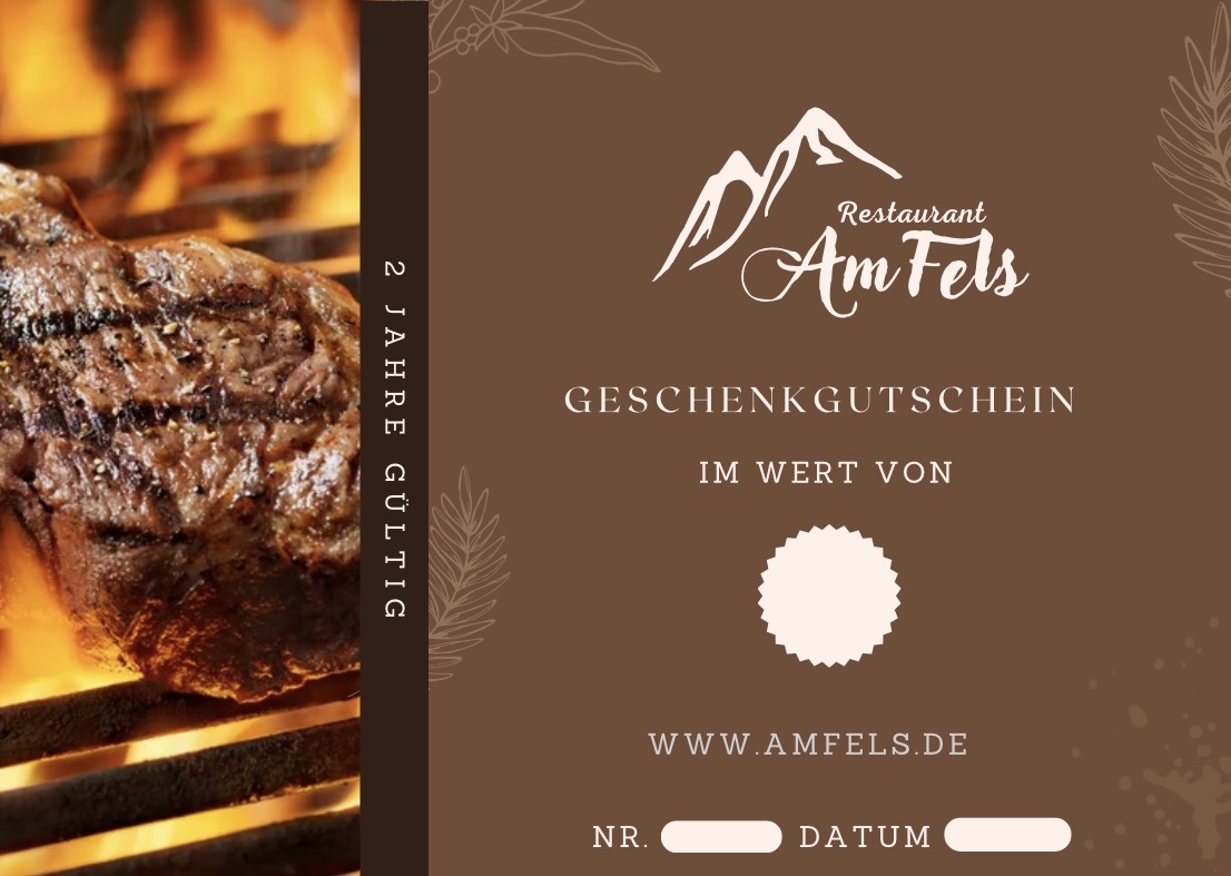 Geschenkgutschein Restaurant Am Fels